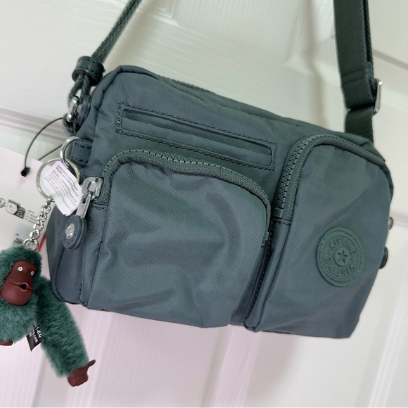 Kipling Albena Crossbody Bag Water-Repellent Nylon Teal Small - Picture 2 of 14